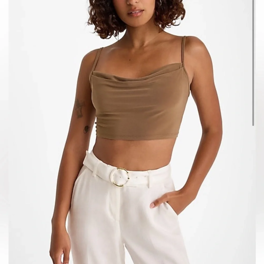 Cowl Neck Cropped Cami - Picture 4 of 6